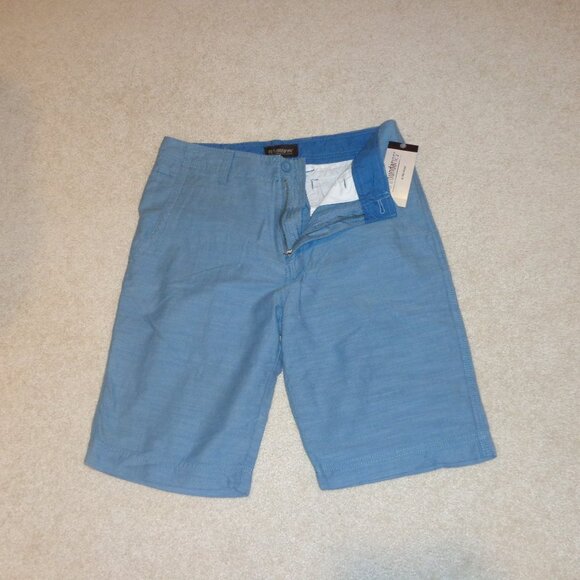 NEW! No Boundaries Mens‎ At the Knee Flat Front Shorts W32 Cotton BlueChamgray - Picture 4 of 6
